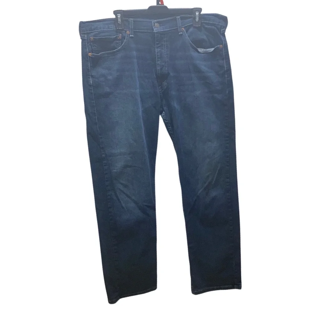 Levis 505 Regular Fit Straight Leg Jeans Mens 38x30 Dark Wash Blue Waterless